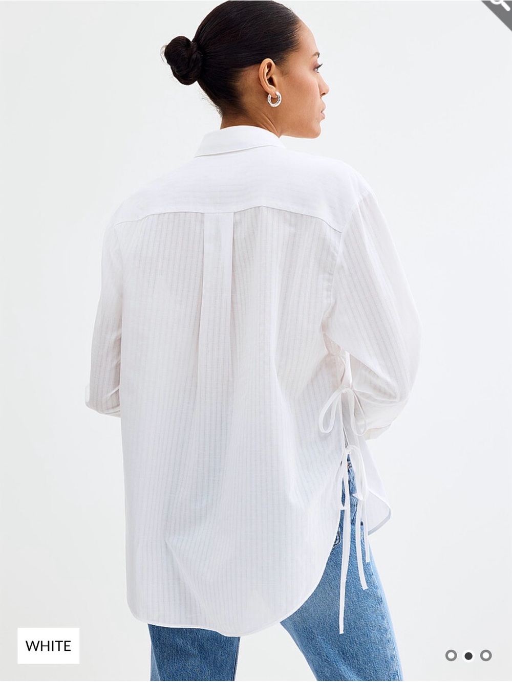 HUGO White Tie-Side Button-Back Women's Shirt